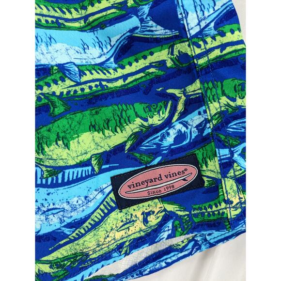 Vineyard Vines Swim Trunks 34 Blue Fish Beach Outdoor Board Shorts Beach Pool - Picture 5 of 12
